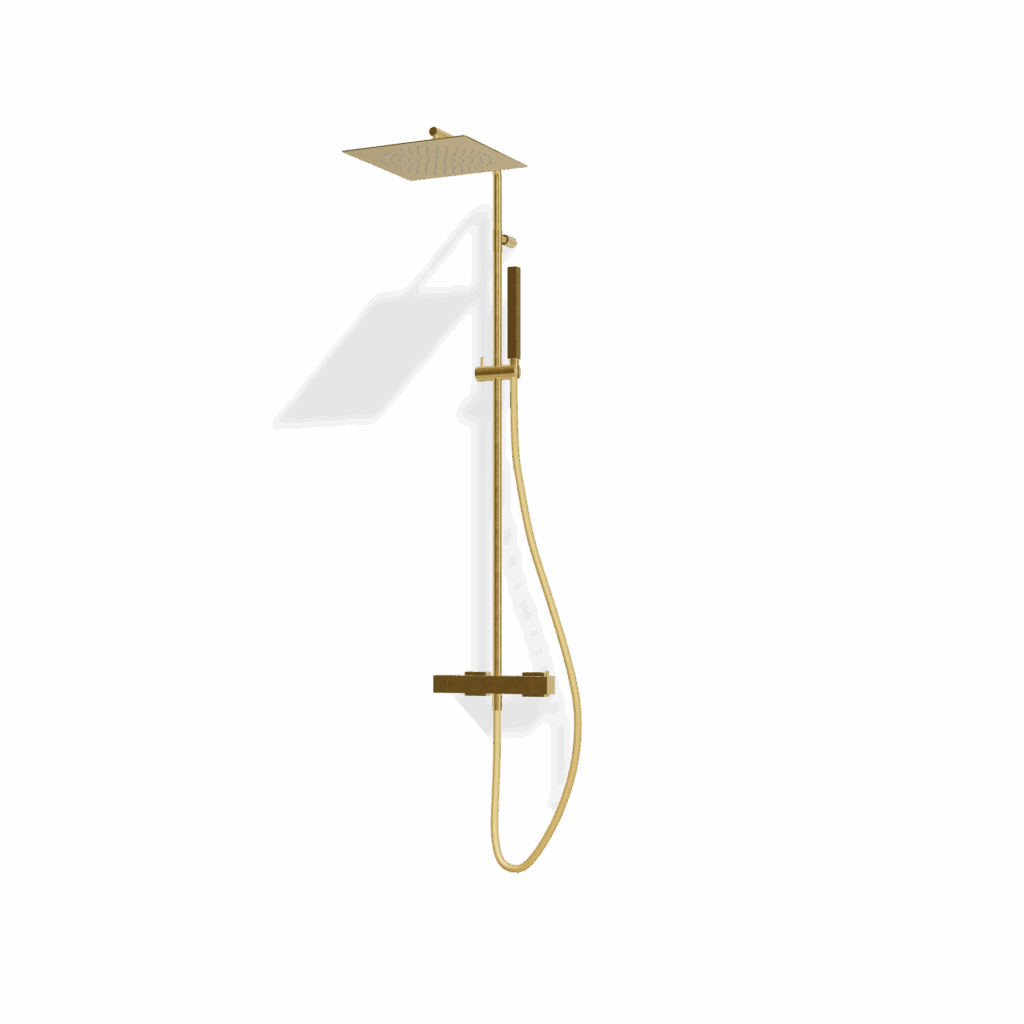 Duschsystem mit Mischer Treemme SHOWERS 30 Gold gebürstet