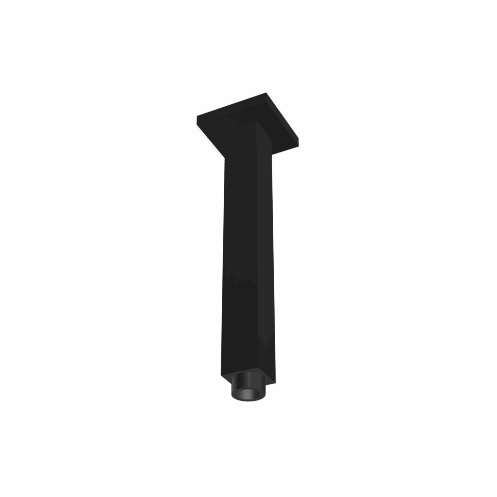 Haltearm Decke Kopfbrause Eckig Treemme SHOWERS L=15 Schwarz matt