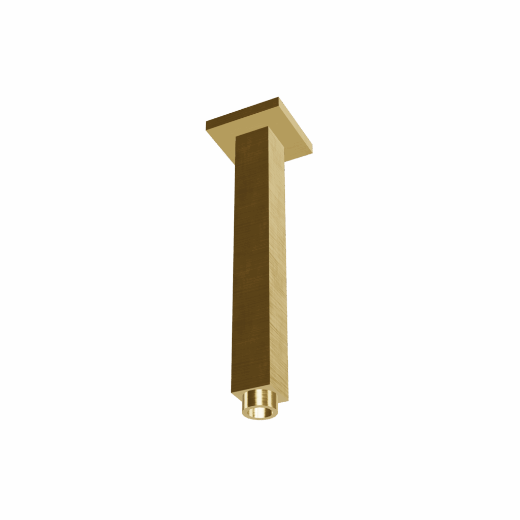 Haltearm Decke Kopfbrause Eckig Treemme SHOWERS L=15 Gold gebürstet