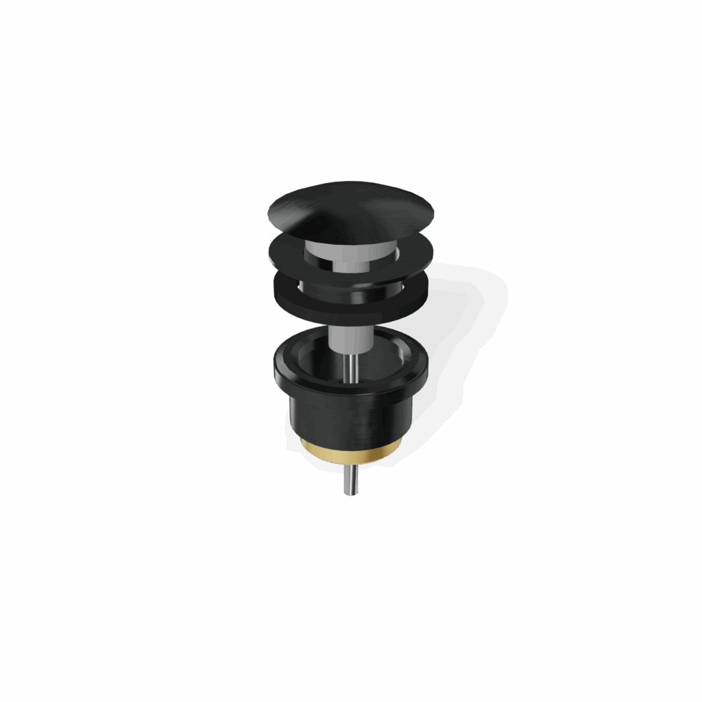 Ablauf Becken Treemme 40 mm PVD Gun-Metal-Black Schaftventil Ablaufventil PushOpen
