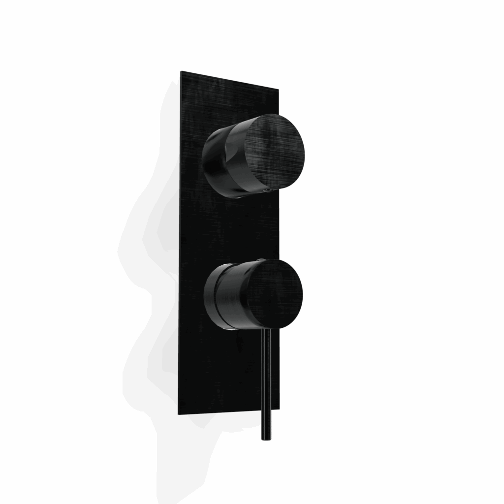 Mischer für Dusche / Wanne 2 Verbraucher Treemme 40 mm PVD Metal-Black