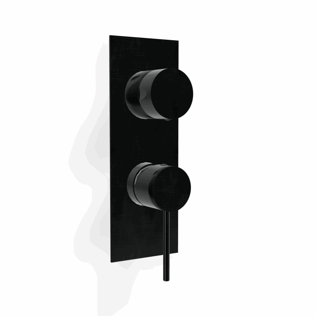 Wannen/Duschmischer / Wanne 3 Verbraucher Treemme 40 mm PVD Gun-Metal-Black