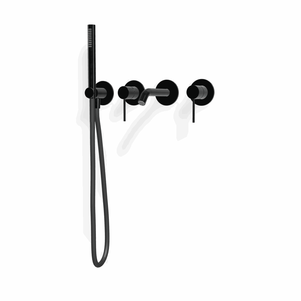 Mischer für Badewanne aus Rosette Wand Treemme 40 mm PVD Schwarz