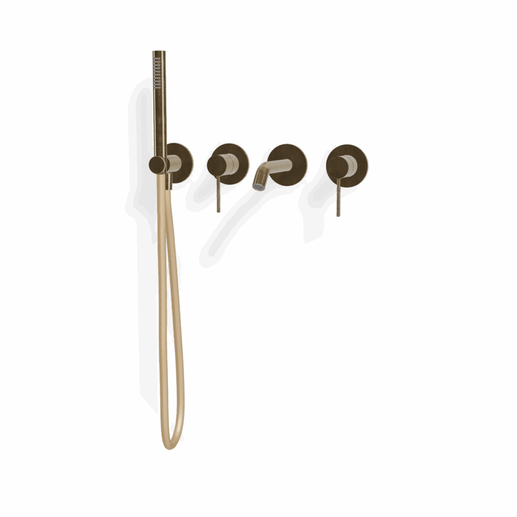 Mischer für Badewanne aus Rosette Wand Treemme 40 mm PVD Gold
