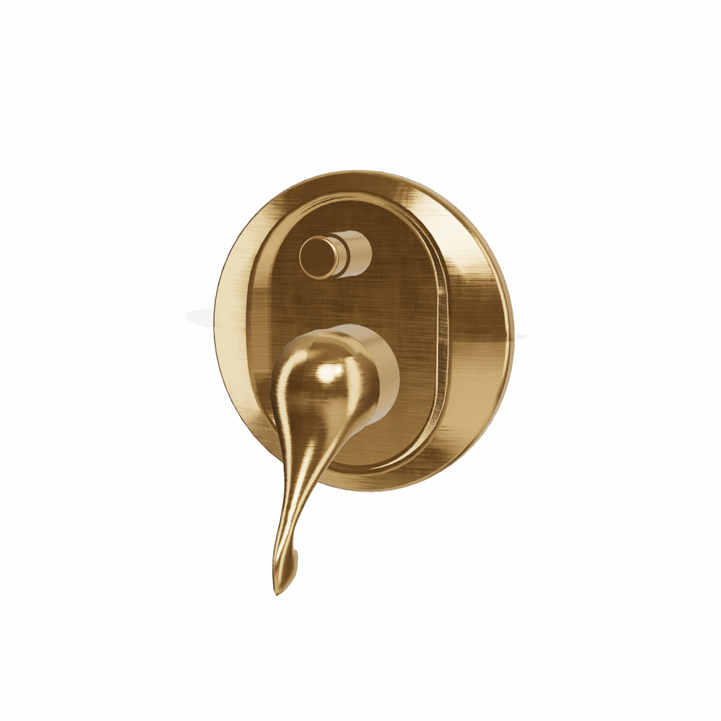 Mischer für Dusche 2 Weg UP Treemme Piccadilly retro Gold gebürstet