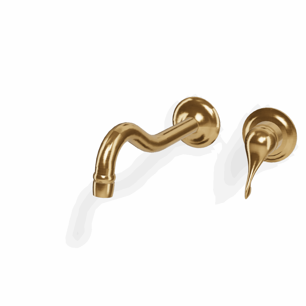 Mischer für Waschtisch UP Treemme Piccadilly Retro Gold gebürstet