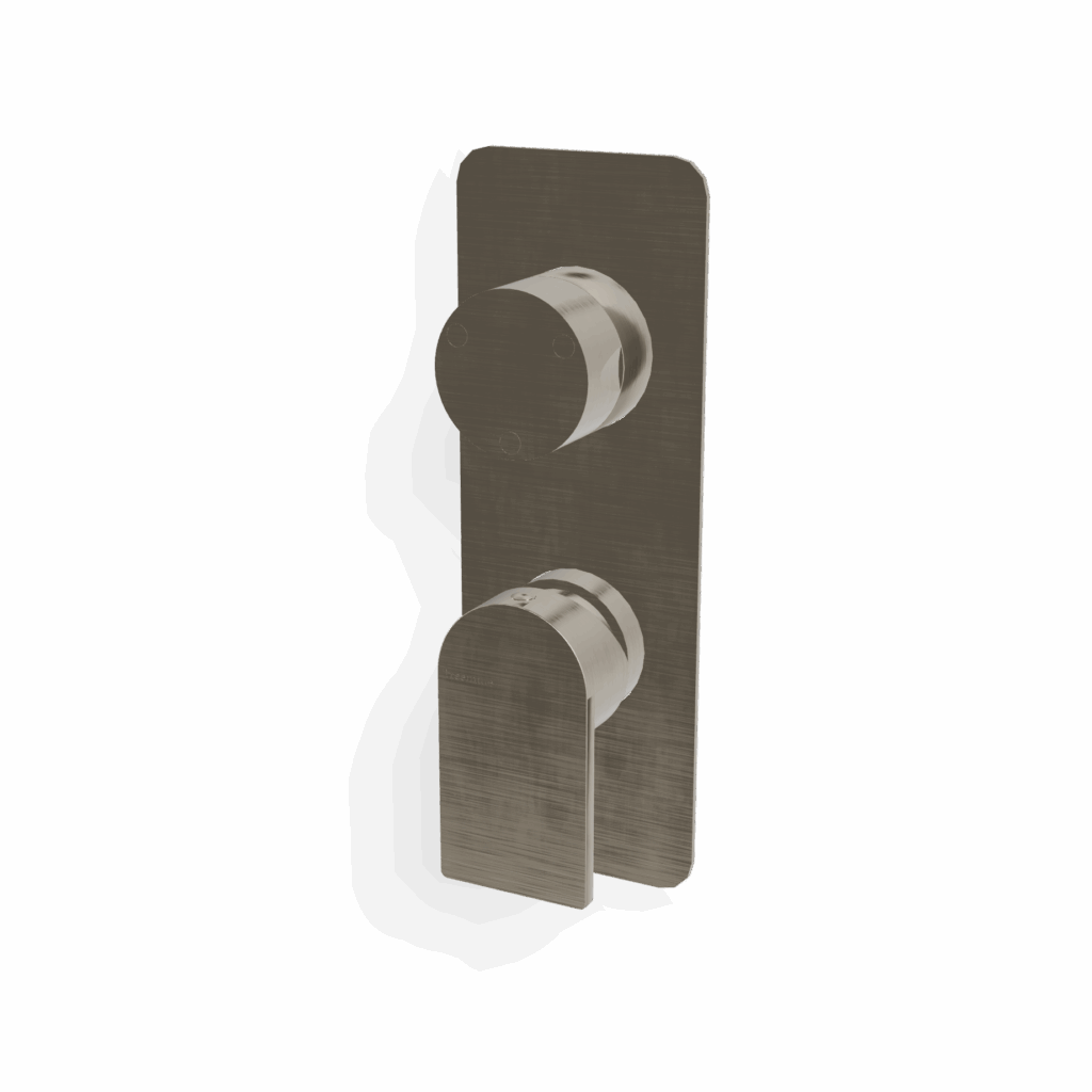 Mischer für Dusche 3 Weg Wandplatte UP Treemme RAN Nickel gebürstet