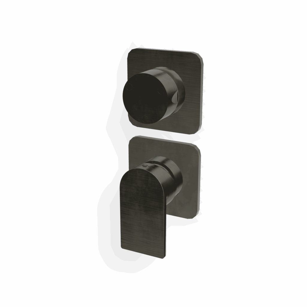 Mischer für Dusche 3 Weg Rosetten UP Treemme RAN Chrom Schwarz gebürstet