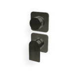 Mischer für Dusche 3 Weg Rosetten UP Treemme RAN Chrom Schwarz gebürstet