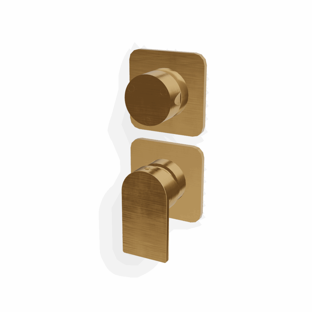 Mischer für Dusche 3 Weg Rosetten UP Treemme RAN Gold gebürstet