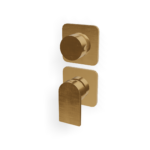 Mischer für Dusche 3 Weg Rosetten UP Treemme RAN Gold gebürstet