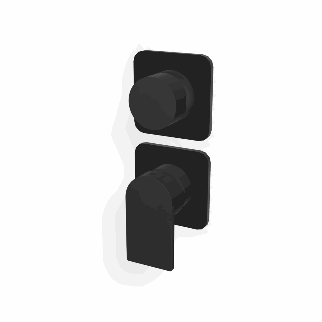 Mischer für Dusche 3 Weg Rosetten UP Treemme RAN Schwarz matt