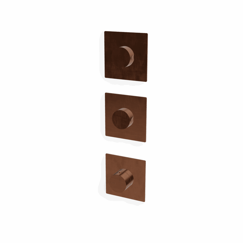 Mischer für Dusche UP Rosette Eckig Treemme 3.6 mm PVD Bronze