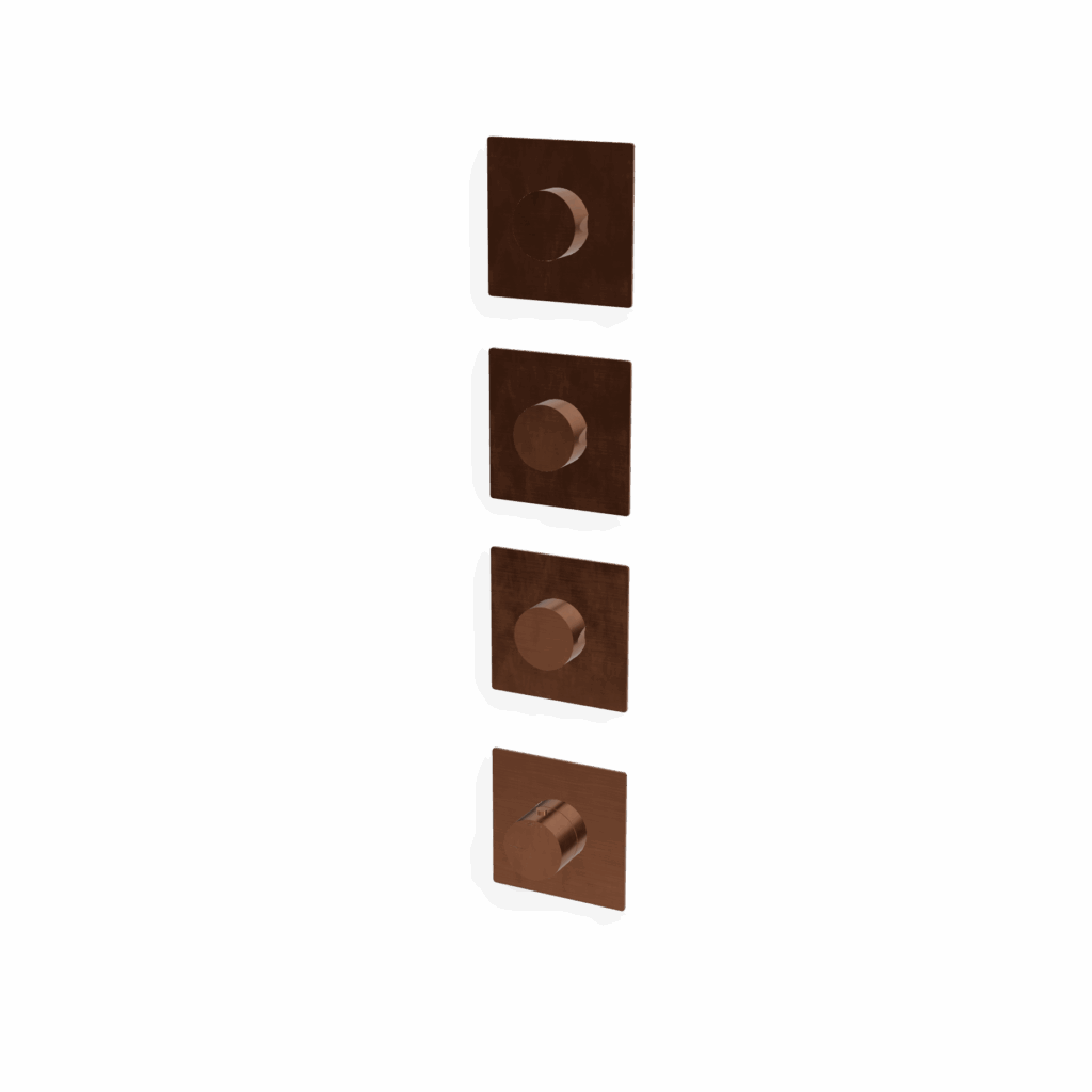 Mischer für Dusche UP Rosette Eckig Treemme 3.6 mm PVD Bronze