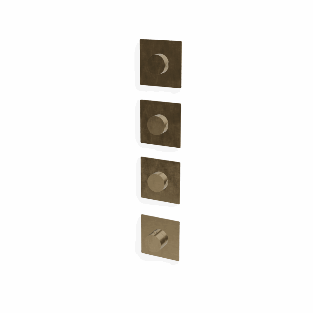 Mischer für Dusche UP Rosette Eckig Treemme 3.6 mm PVD Gold