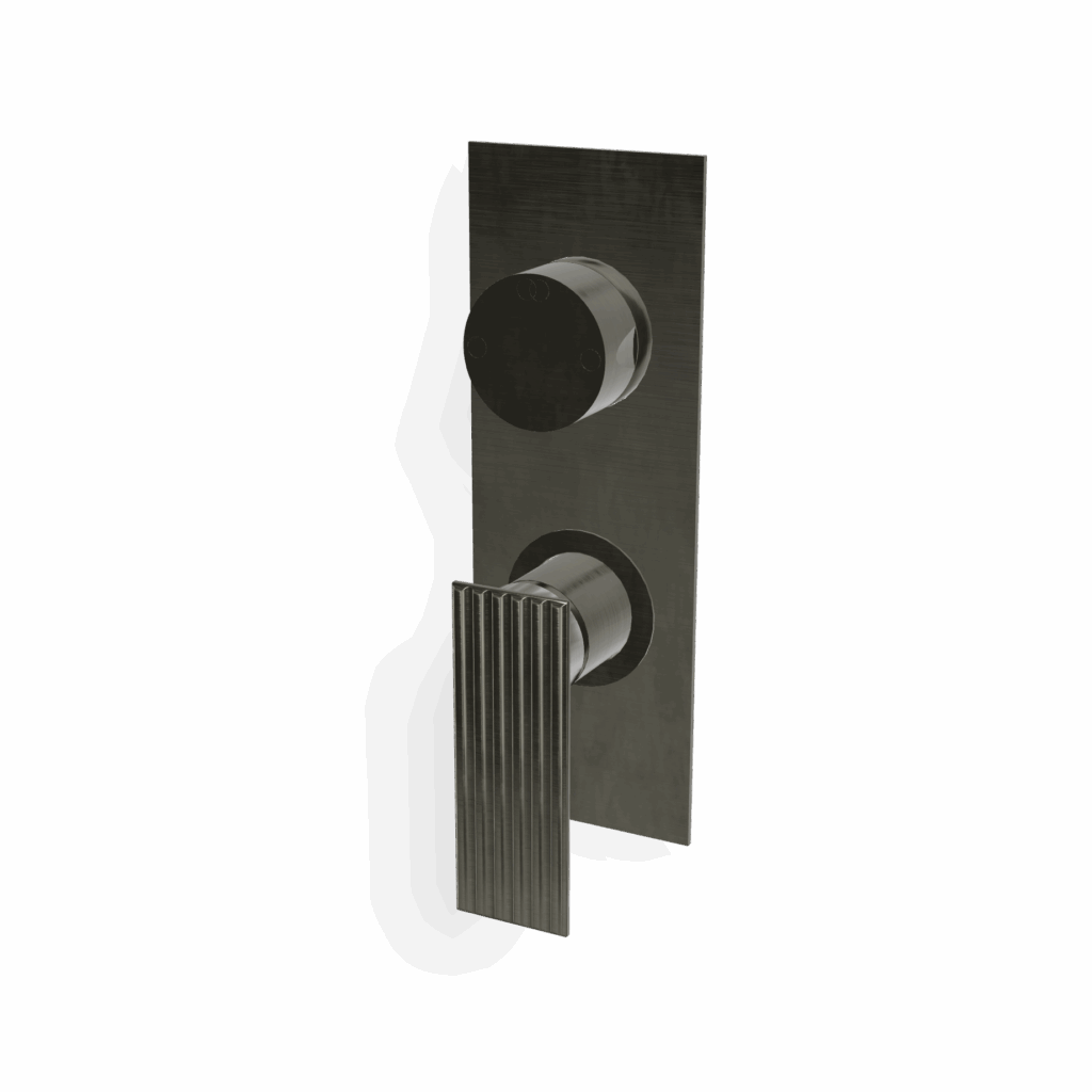 Mischer für Dusche 2 Verbraucher Design UP Treemme IOS Chrom Schwarz gebürstet