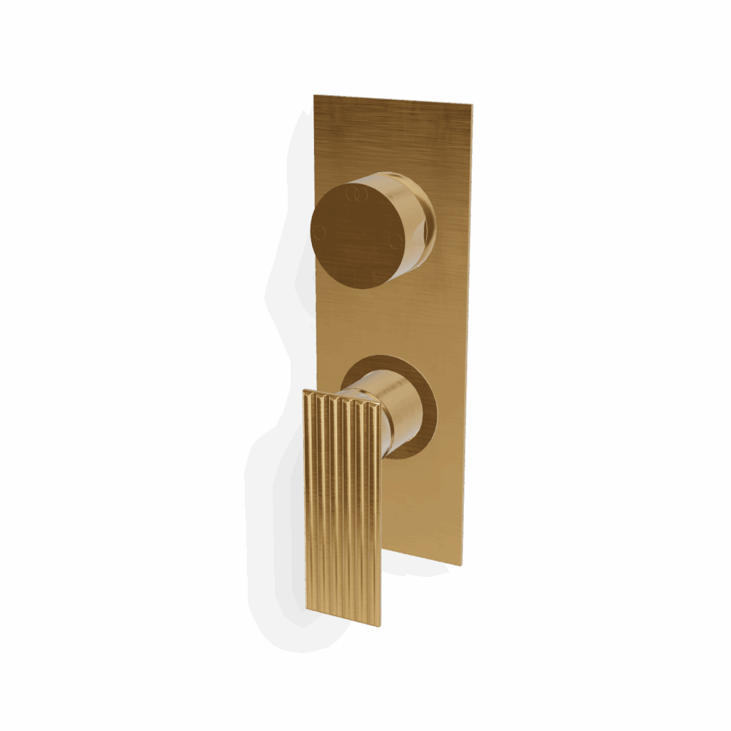 Mischer für Dusche 2 Verbraucher Design Up Treemme IOS Gold gebürstet