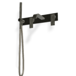 Mischer für Badewanne 2 Verbraucher Treemme IOS Chrom Schwarz gebürstet