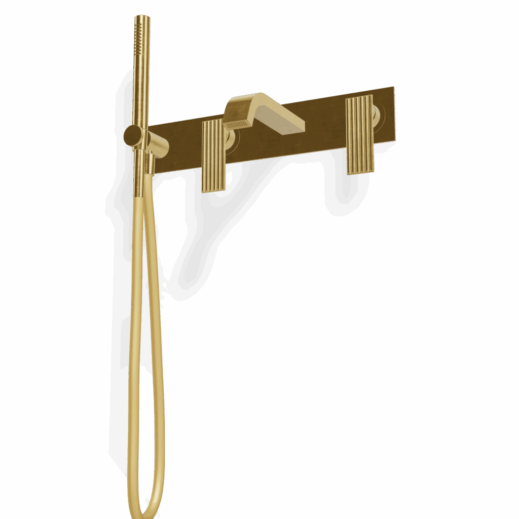 Mischer für Badewanne 2 Verbraucher Treemme IOS Gold gebürstet