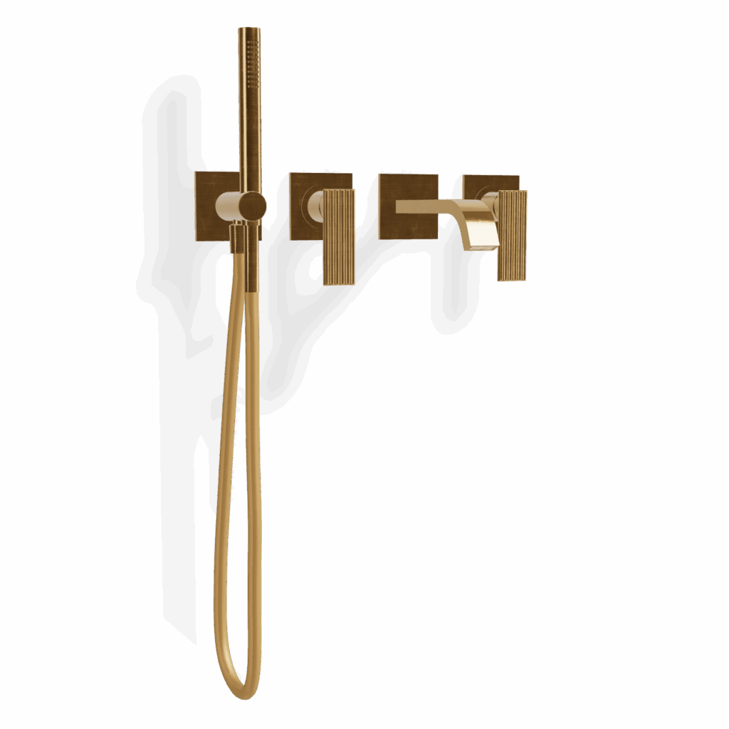 Mischer für Wanne Rosette Treemme IOS Gold gebürstet
