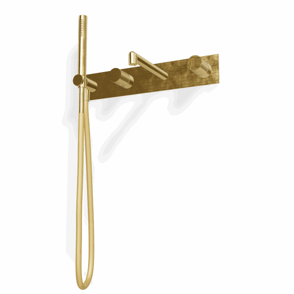 Mischer für Badewanne 2 Weg Gerillt UP Treemme T30 Gold gebürstet