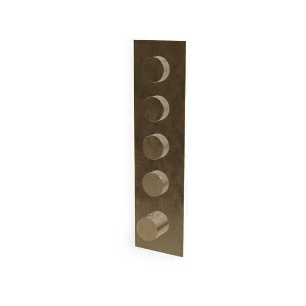 Duschmischer Edelstahl 4Weg PVD Gold Thermostat