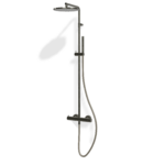 Duschsystem Treemme SHOWERS Rund Chrom Schwarz gebürstet