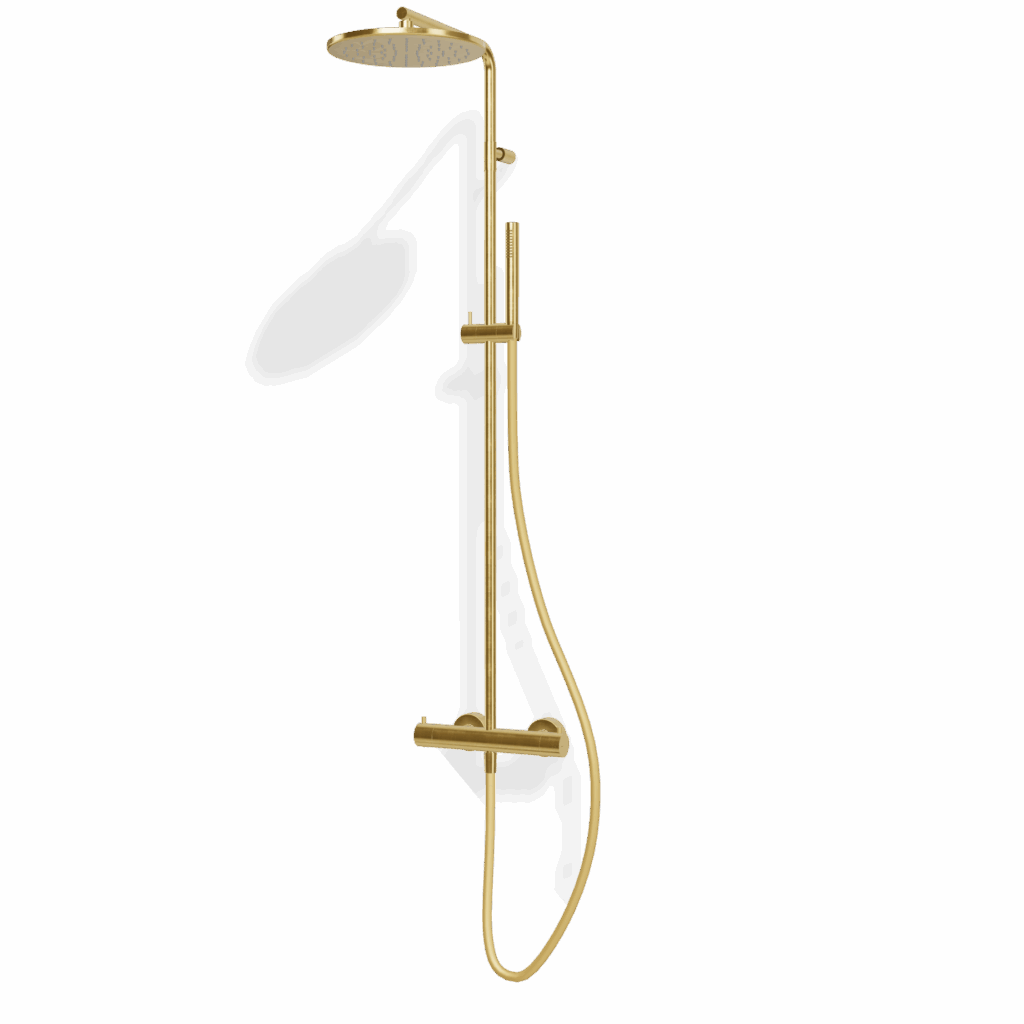 Duschsystem Treemme SHOWERS Rund Gold gebürstet