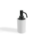 Seifendispenser Corian Treemme 40 mm PVD Gun-Metal-Black Rubinetterie Corian Weiss matt