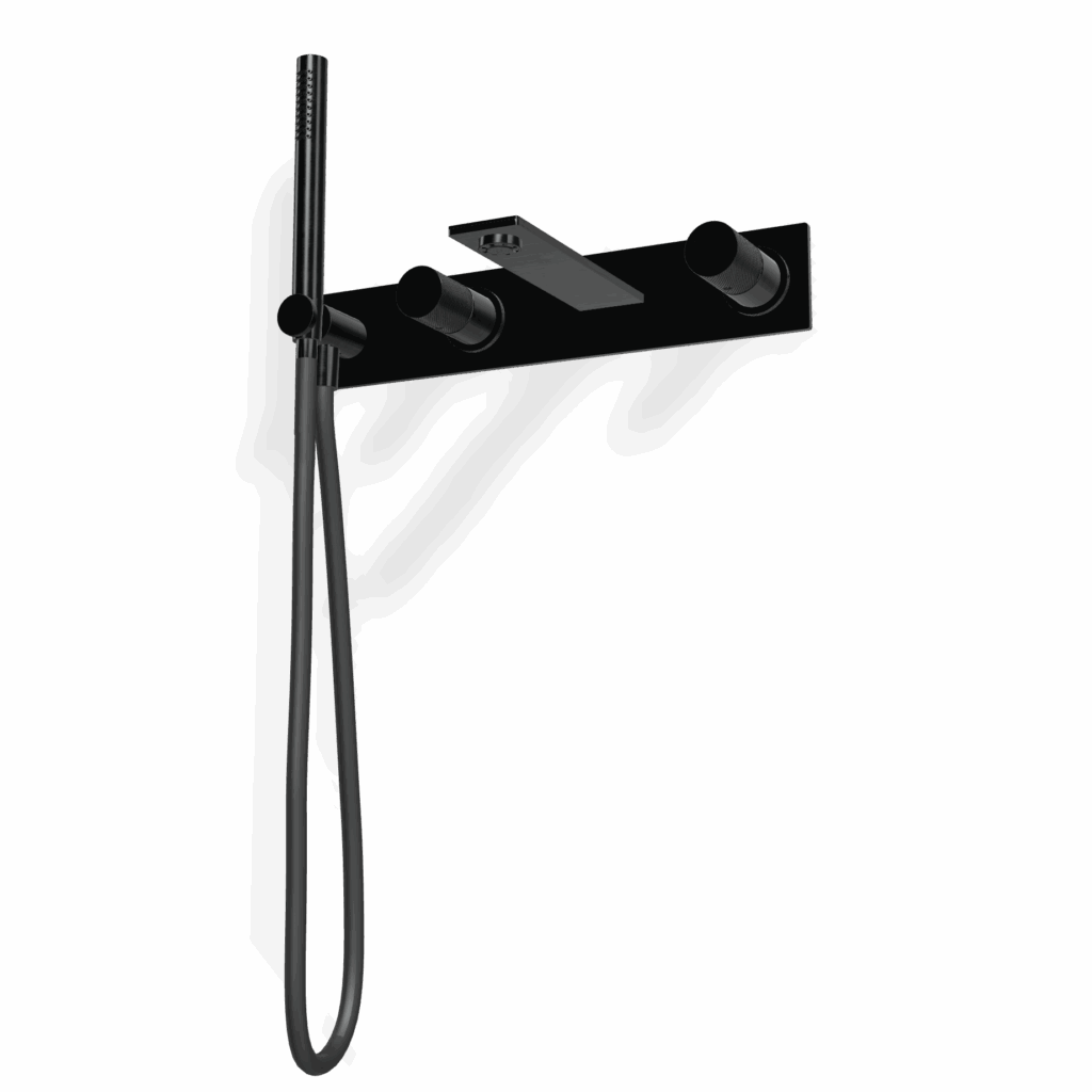 Badewannen UP Armatur 2 Verbraucher Treemme 3.6 mm PVD Schwarz