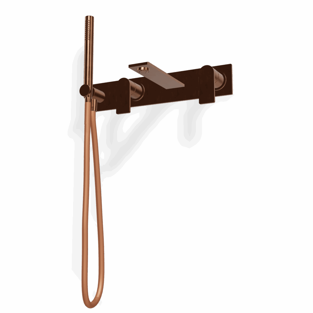 Mischer für Badewanne UP Edelstahl Platte Treemme 3.6 mm PVD Bronze