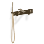 Mischer für Badewanne UP Edelstahl Platte Treemme 3.6 mm PVD Gold