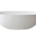 Badewanne freistehend matt GioiaBagno Wanne Carmen-180 Mineralguss Weiss matt Steinguss Freistehende Badewanne