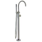 Badewannen Armatur Treemme Design freistehend X-Change Auslauf rund Nickel gebürstet