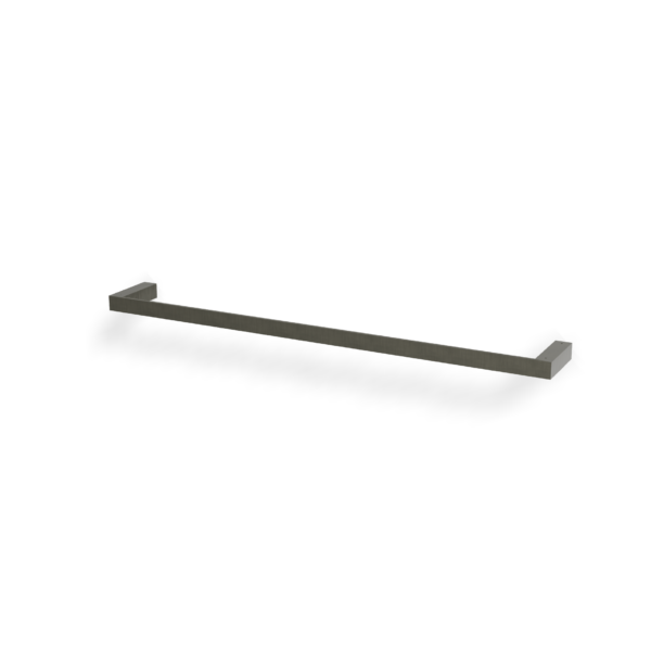 Treemme Tag QUADRA Badetuchstange 60 cm Eckiges Design Chrom Schwarz gebürstet
