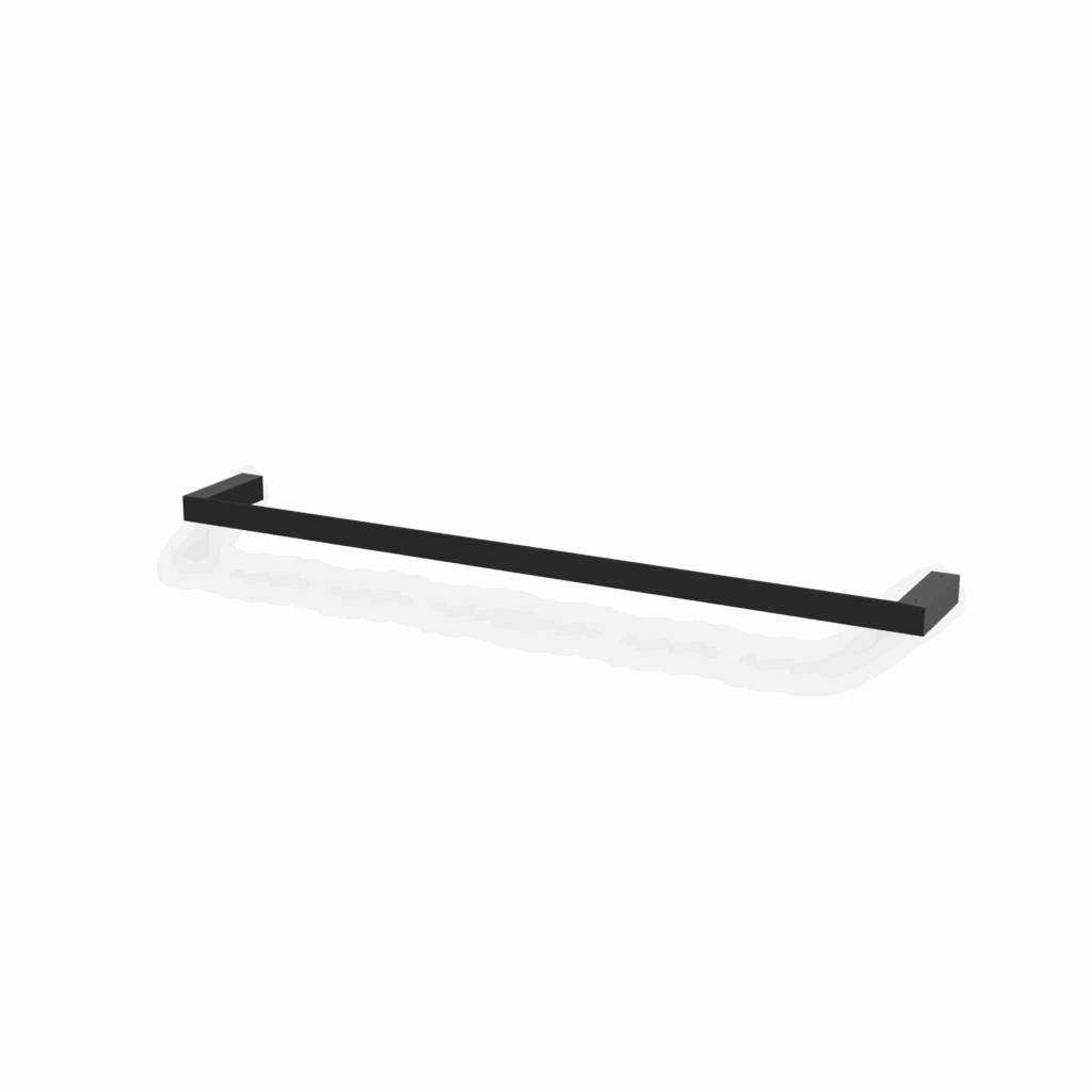 Treemme Tag QUADRA Badetuchstange 60 cm Eckiges Design Schwarz matt