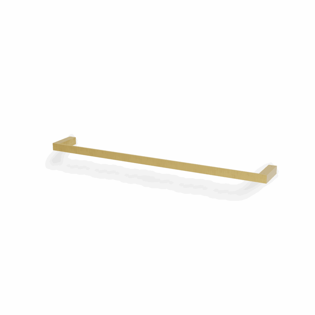 Treemme Tag QUADRA Badetuchstange 60 cm Eckiges Design Gold gebürstet