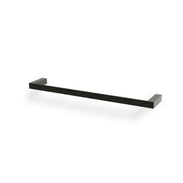 TAG Treemme QUADRA Badetuchstange 45 cm Eckiges Design Chrom Schwarz gebürstet