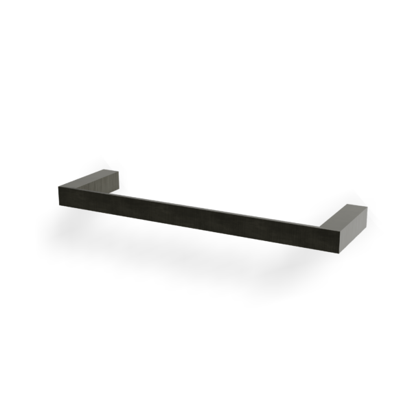 TAG Treemme QUADRA Handtuchstange 30 cm Eckiges Design Chrom Schwarz gebürstet