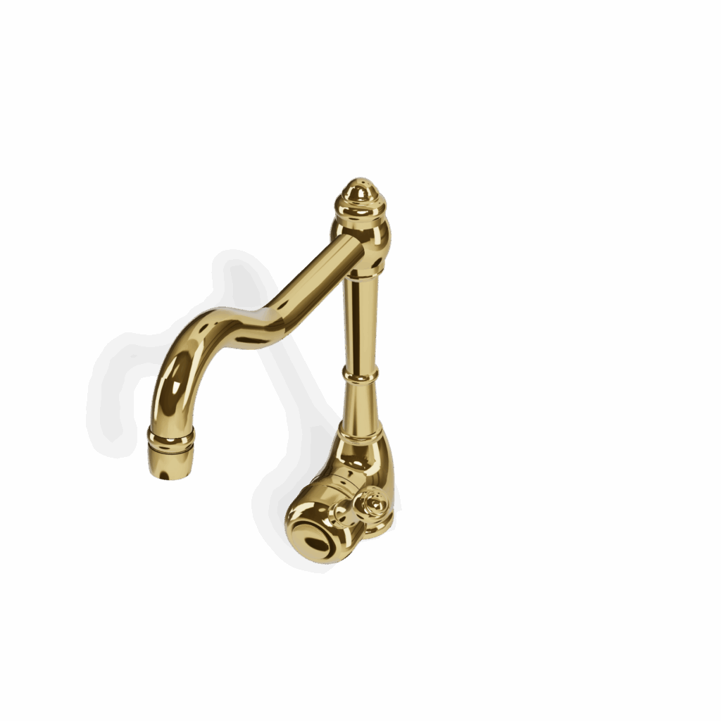 Einhand Küchenmischer retro Standmodell Gold Glanz