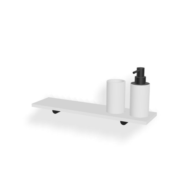 Ablage Seifenspender Becher Tag TONDA Corian Schwarz matt