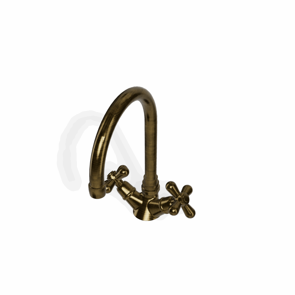 Küchenmischer zweigriff retro schwenkbar Bronze gebürstet