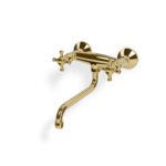 Küchenmischer zweigriff retro Wandmontage Gold Glanz