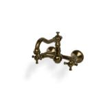Küchenmischer zweigriff retro Wandmontage schwenkbar Bronze gebürstet