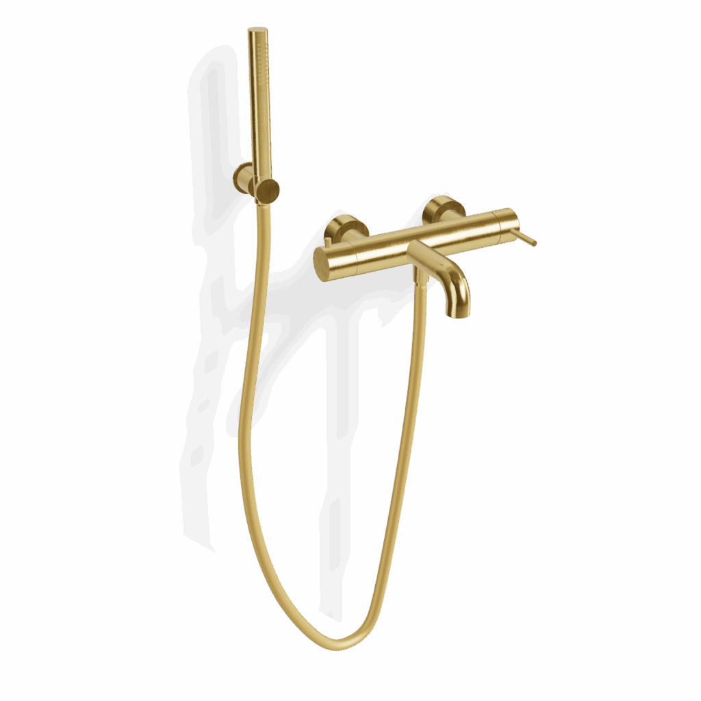 Mischer Set für Badewanne im Set AP Treemme UP+ Gold gebürstet
