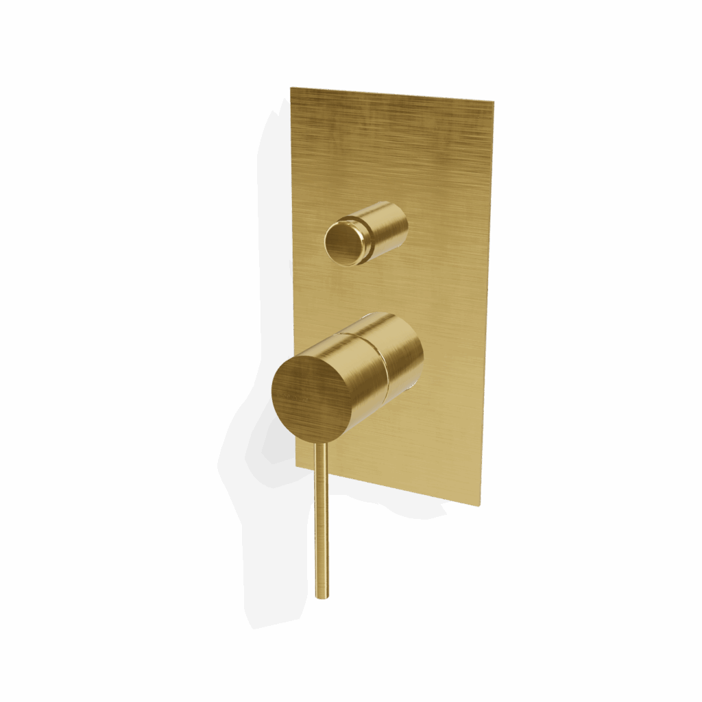 Mischer für Dusche Zug Knopf Umsteller UP Treemme UP+ Gold gebürstet