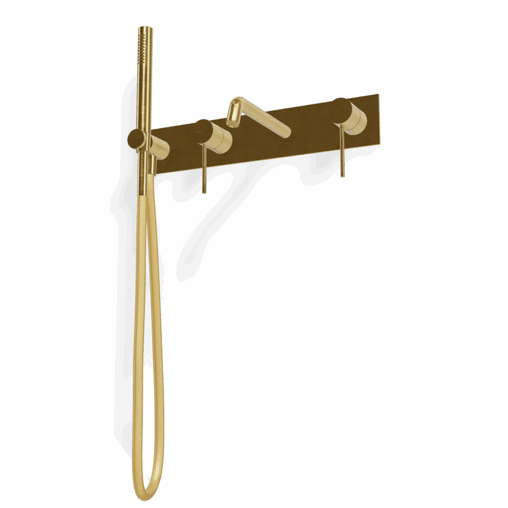 Mischer für Badewanne UP Platte Treemme UP+ Gold gebürstet