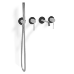 Mischer für Badewanne aus Wand 2 Verbraucher Treemme UP+ Nickel gebürstet