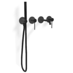Mischer für Badewanne aus Wand 2 Verbraucher Treemme UP+ Schwarz matt
