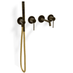 Mischer für Badewanne aus Wand 2 Verbraucher Treemme UP+ Bronze gebürstet